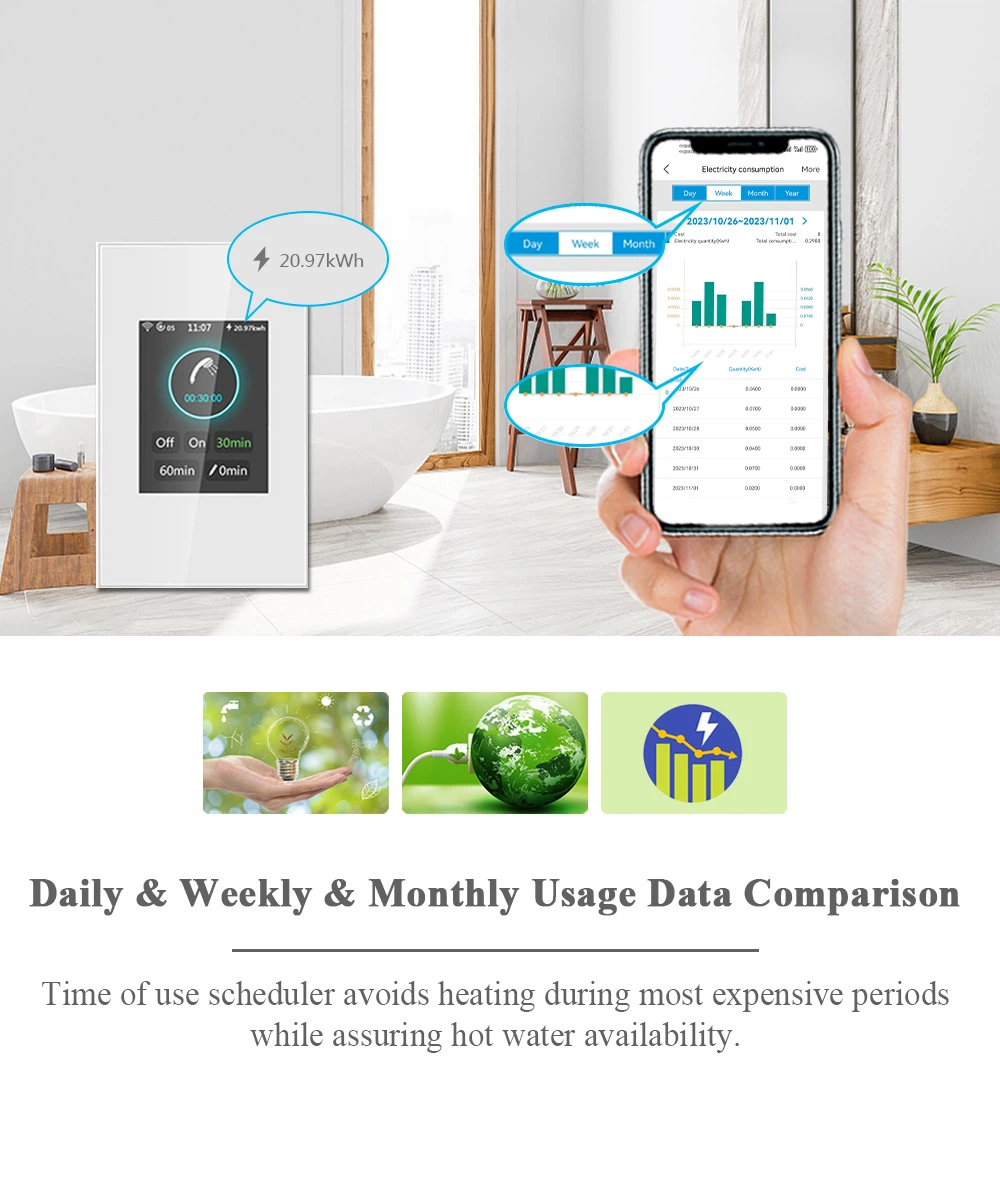 LANBON LCD smart water heater switch L8-HB 04 LANBON LCD smart water heater switch L8-HB 04