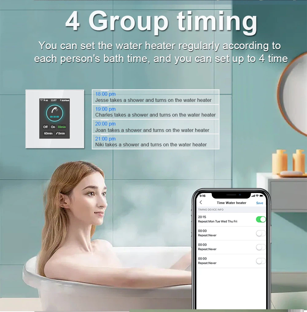 LANBON LCD smart water heater switch L8-HB 05 LANBON LCD smart water heater switch L8-HB 05